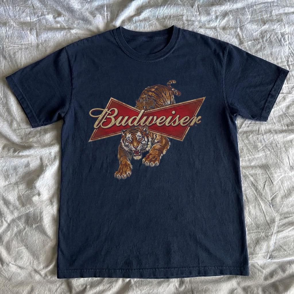 Budweiser Tiger Graphic Tee, 90s Y2K Style Unisex Comfort Color Shirt