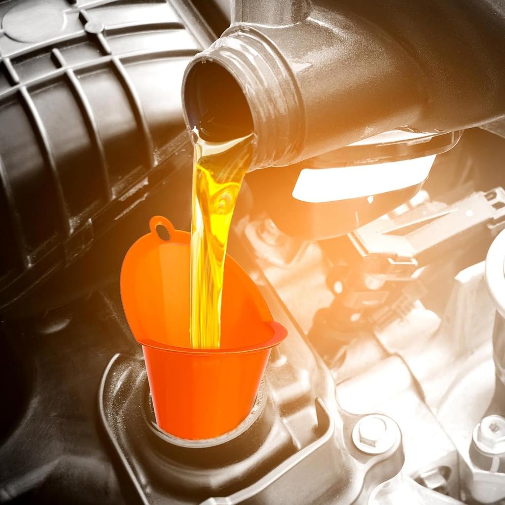 2-Pack Long Neck Multi-Purpose Spill Saver Plastic Funnel For Filling Automotive Oils, Lubricants, Engine Oils, Water, Diesel Fuel, Kerosene And