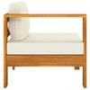 VidaXL Canapé de jardin 4 places et coussins blanc crème Bois d'acacia