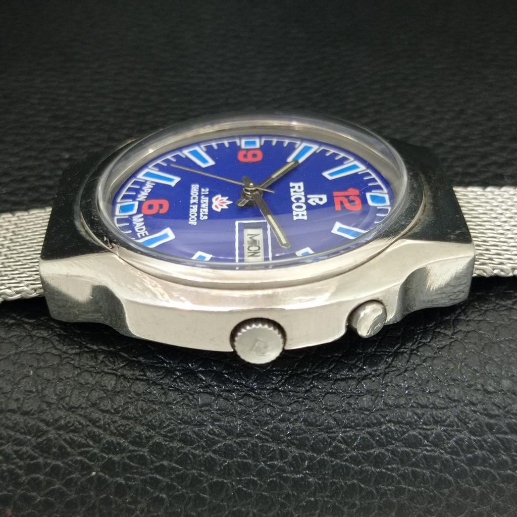 VINTAGE RICOH R31 AUTOMATIC JAPAN MENS BLUE COLOR DIAL WATCH a707699-1