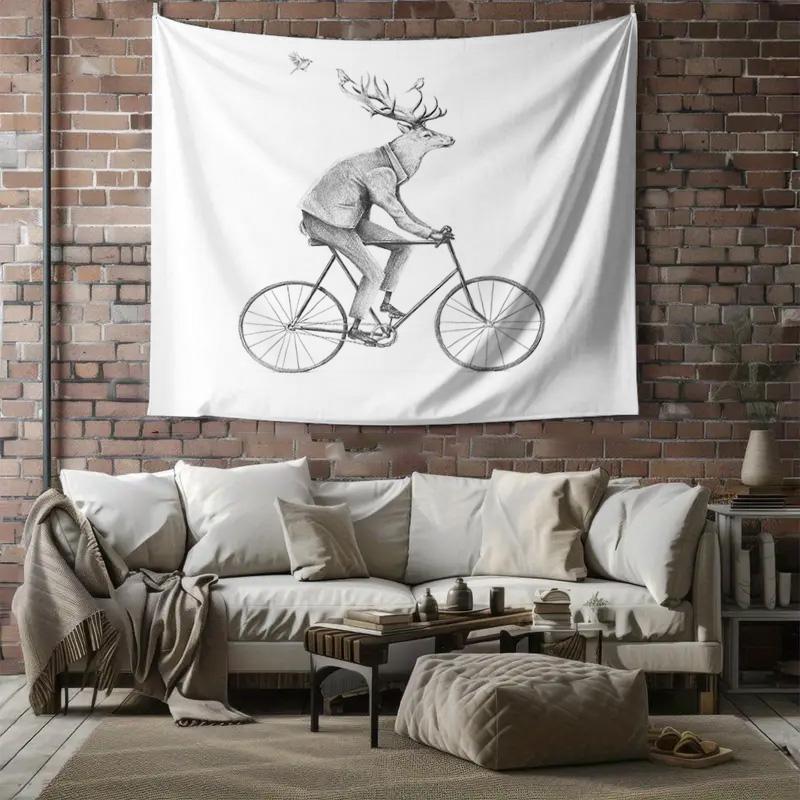 Vintage Bicycle Tapestry Wall Hanging Bohemian Decor Cycling Art Room Aesthetic Dorm Wall Decor Mountain Bike Lover Gift Modern