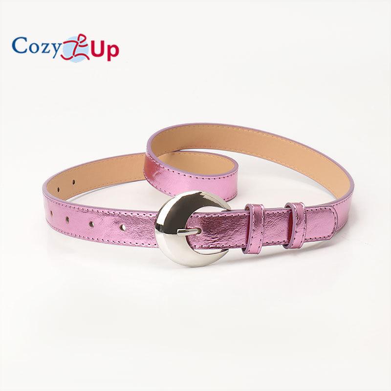 Women Thin Elastic Waist Belt for Dress Ladies Skinny Stretch Fashion Belt with Gold Buckle