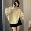 Women's Batwing Sailor Collar Pullover Sweater - Solid Color Knit Top for Autumn