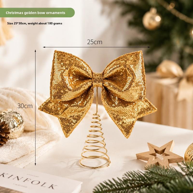 Christmas Scene Decoration with Ironwork Butterfly Knot Ornaments and Decorative Items