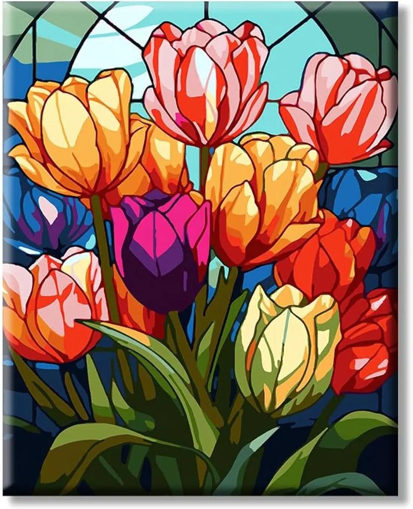 Flowers Number Painting Diy Painting Kit For Adults Paint By Numbers Canvas Acrylic Painting Custom Paint By Number Gift paint