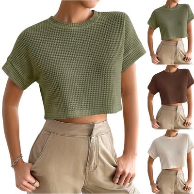 Women's Casual Fashion Round Neck Short Sleeve T-shirt Top