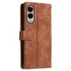 For Samsung Galaxy S25 Edge Case PU Leather Phone Cover with Zipper Wallet 9 Card Slots