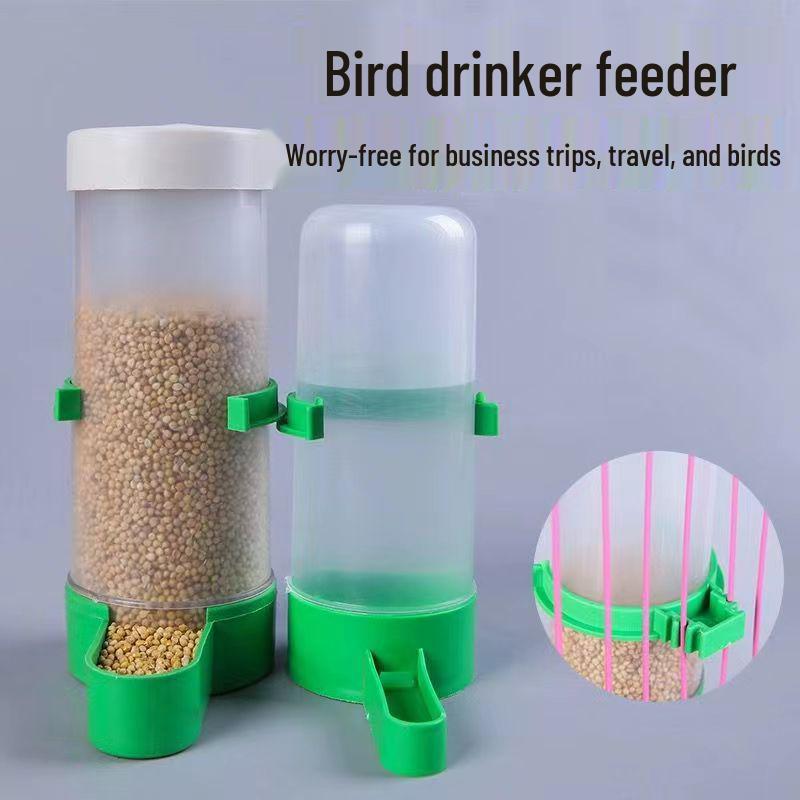 Automatic Bird Drinking Fountain & Feeder Cup for Parrots, Finches, and Songbirds