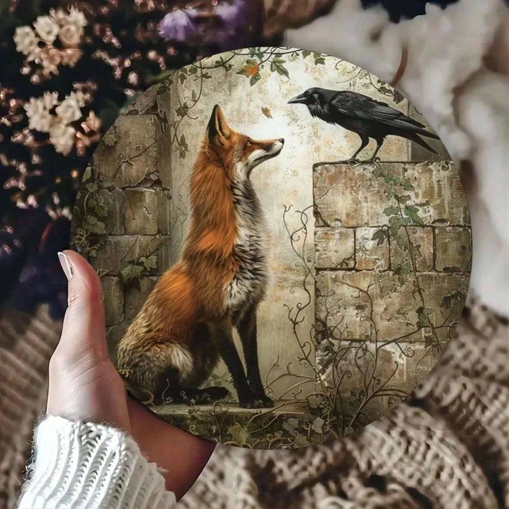 

Vintage Rustic Fox Metal Wall Art Sign For Coffee Shop Living Room Decor TYA29120-20X20cm різнокольоровий