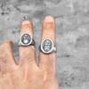 Heart of God Religious Cross Stainless Steel Mens Rings Punk Amulet for Male Boyfriend Biker Jewelry Creativity Gift