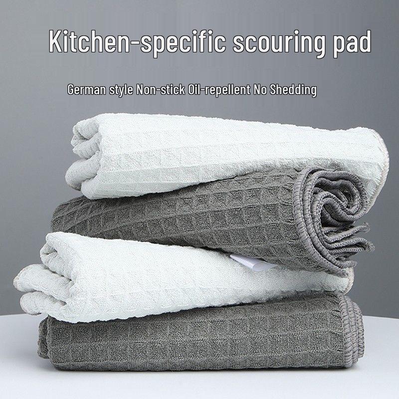 Waffle Pattern Multi-Purpose Cleaning Cloth for Kitchen, Bar, and Dishwashing - Thick Scouring Pad