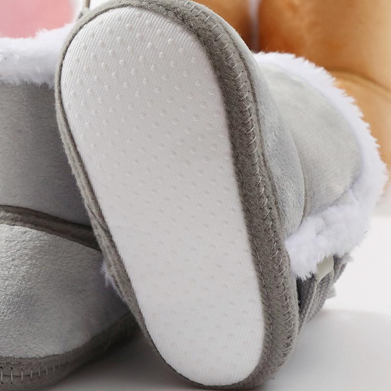 Infant Baby Kids Flat Warm Snow Boots Winter Plush Shoes