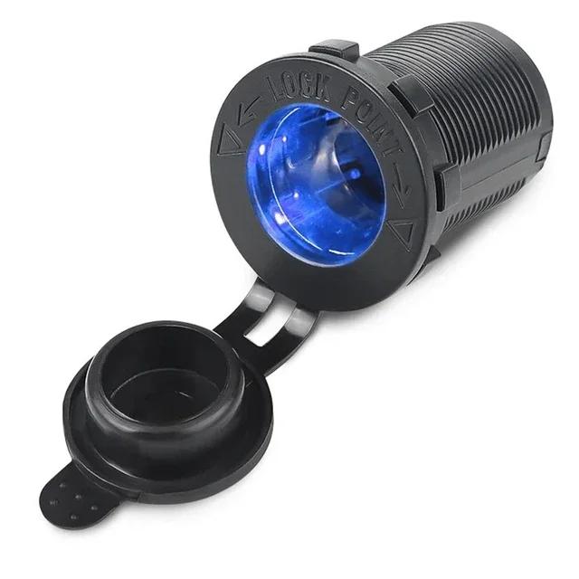 Car Cigarette Lighter Socket 12V 24V Waterproof Plug Power Outlet Adapter for Marine Boat Motorcycle Truck RV ATV with 60CM Wire