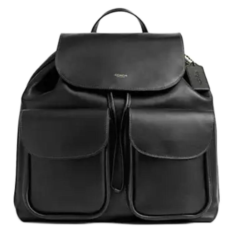 

Coach Crosby 36 Brand Logo Adjustable Shoulder Strap Leather Backpack Large Women Backpack Black CW618-B4BK Basic Set (Bag+Dust Bag)