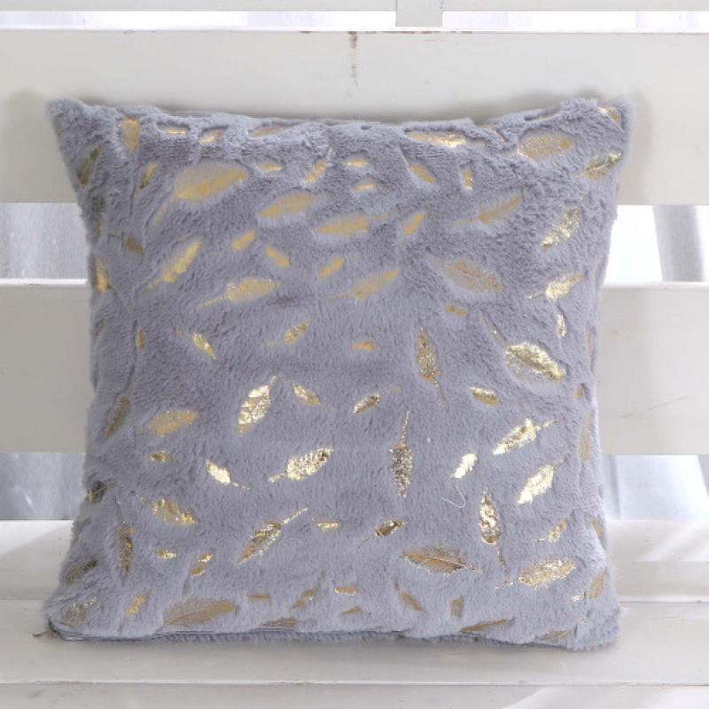 43X43Cm Cushion Cover Short Plush Gold Plated Throw Pillow Embedded Decoration Cushion Home Pillow Cover Coreless Single Pillow Cover