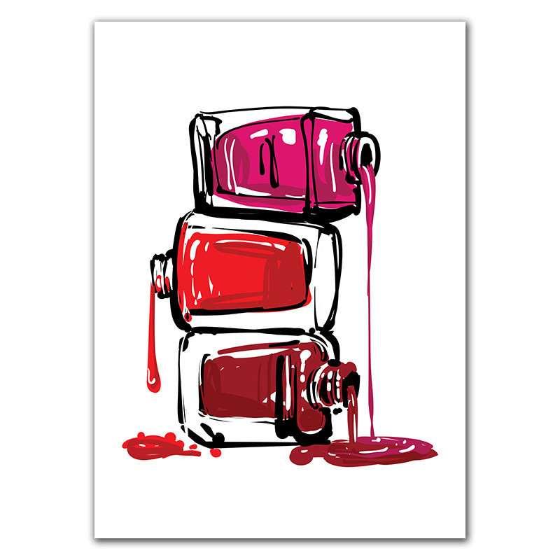 Manikyr Makeup Nagellack Art Pictures Modern Salong Väggaffischer och tryck Vackert mode Illustration Verktyg Dekor HD3162