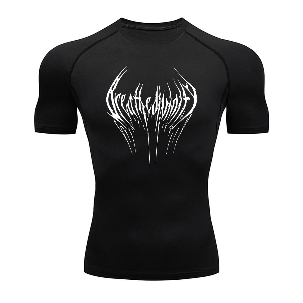 Summer Compression Sweatshirt Short Sleeve for Men's Running Fitness T-Shirt Jogging Quick-Dry Top Gym Workout Comfortable Tight Fit