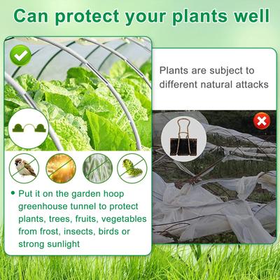 15/36Pcs Greenhouse Hoops Set Bendable Fibreglass Grow Set With Protective Net Garden Reusable Plant Tunnel Arch Shed Bracket