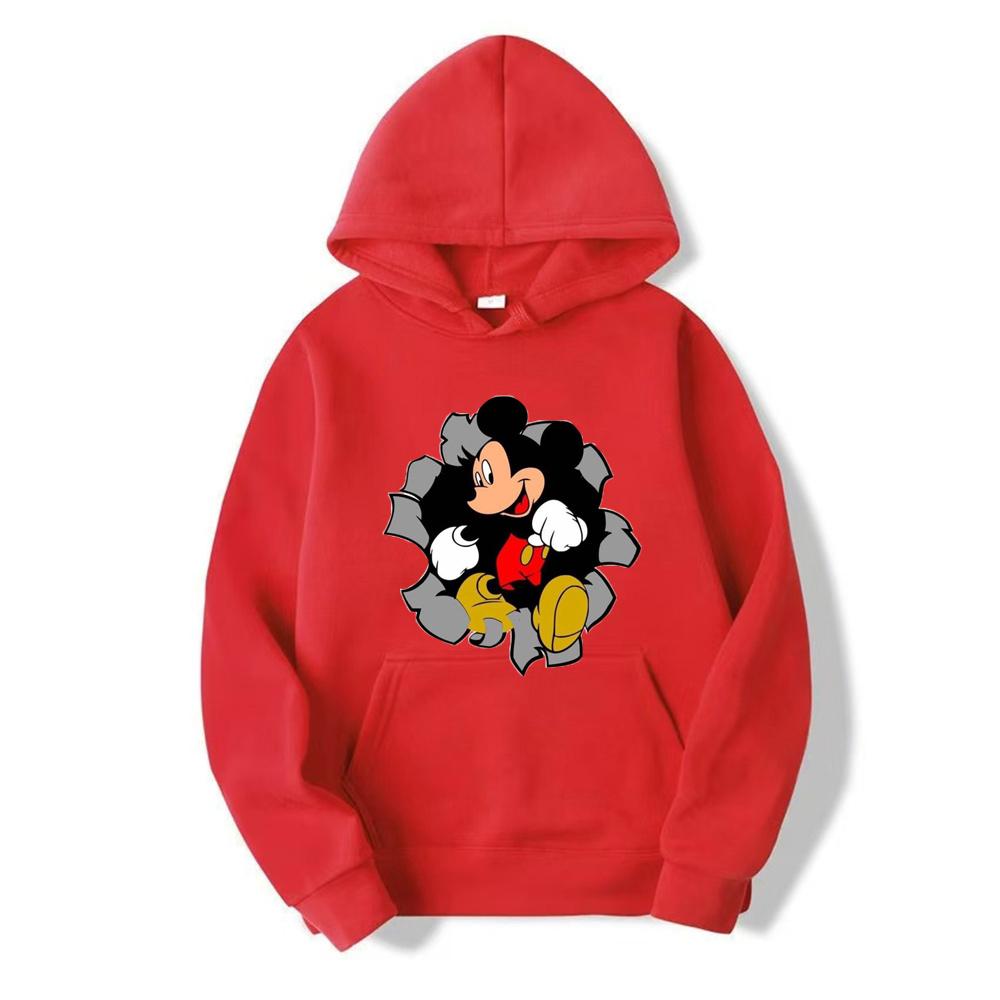 New Disney Mickey Mouse Couple American style Cute Pink Hoodie in the Autumn and Winter for Men's and Women's Couple's Clothing