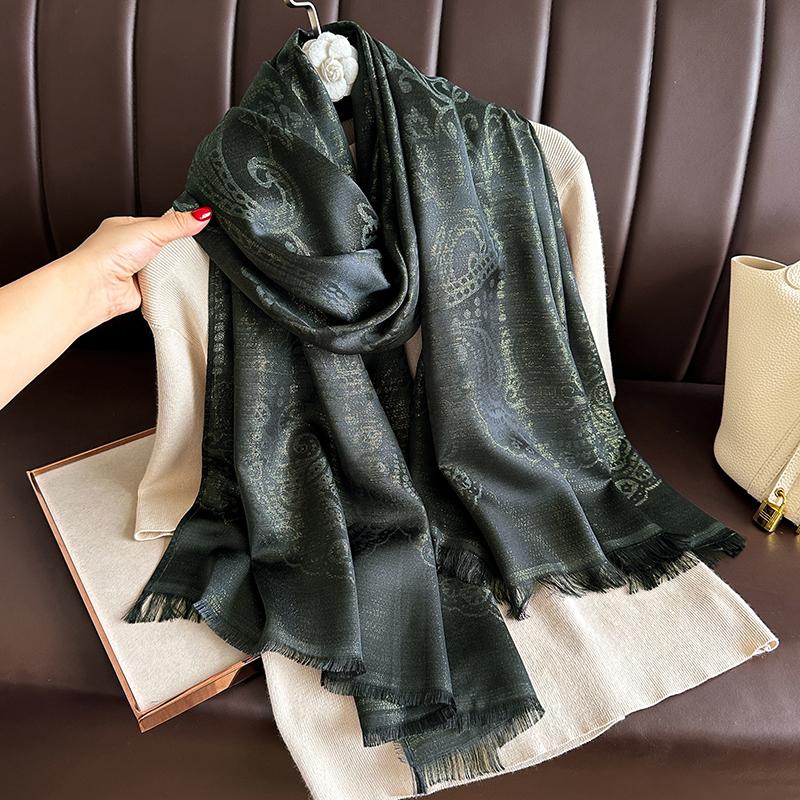 New Fashion Winter Bohemia Warm Soft Cashmere Jacquard Pashmina Scarf for Women Bandana Shawl Headband Foulard Bufanda