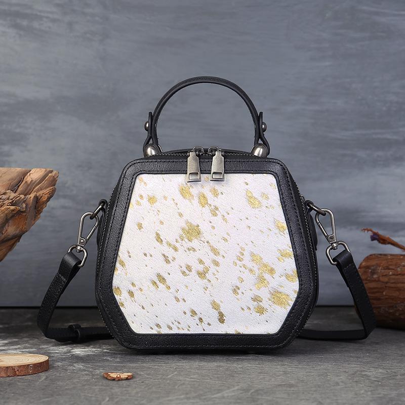 

Сумка-коробка из натуральной кожи в винтажном стиле, сумка из натуральной кожи, маленькая сумочка белый