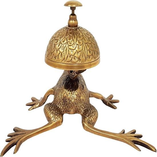 Schöne Schreibtischglocken, einzigartige Tischglocken, Heimdekoration, Geschenk, Rufglocke, Empfangsglocke, Frosch, Todd, Messing