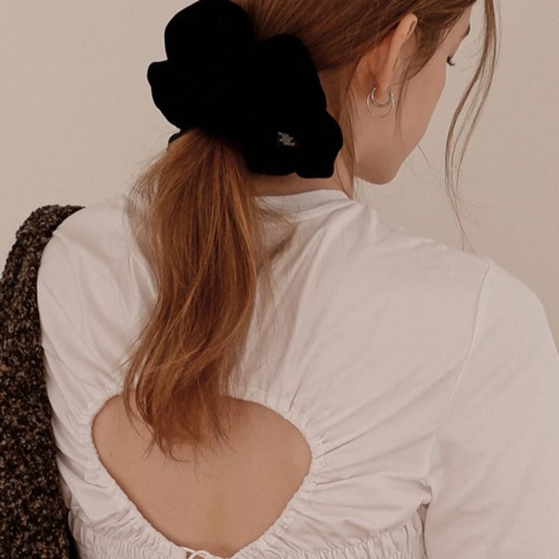 For Velvet Scrunchie_Large_Black