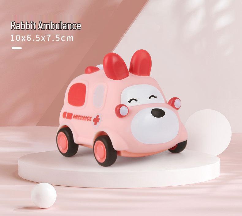 Children's Inertia Toy: Soft Rubber Dinosaur Car - Chewable, Fall-Resistant, Vinyl Animal Design