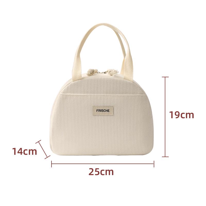 Kordfløyel Isolert Bento Lunsjveske - Ideell for Studenter og Kontorarbeidere