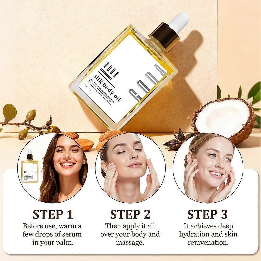 GODA Silk Body Oil,Goda Perfume Oil, Bath&Shower Oil Smooth Hydrated Skin
