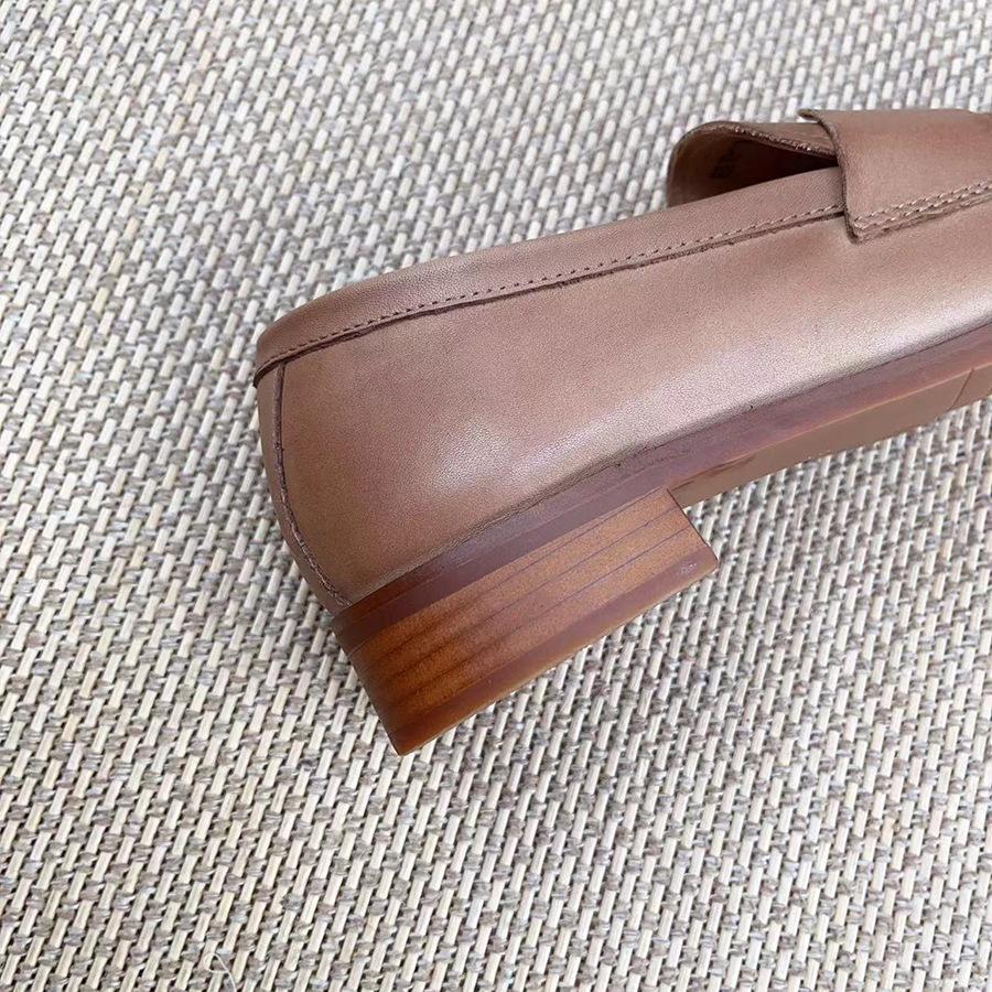 Johnature Retro Echtes Leder Niedrigen Absatz Pumps Frauen Schuhe Runde Zehe Flache Volltonfarbe Bequeme Halbschuhe