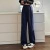 Workout Trousers Casual Pants Women High Waist Wide Leg Pants Breathable Striped Suit Pants  Female