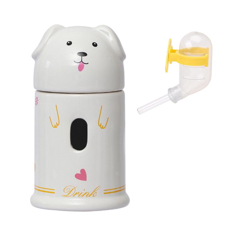 Keramický držák na láhev s vodou Tvar kresleného zvířete Stojan na konvici na pití Potřeby pro domácí mazlíčky Pro křečka