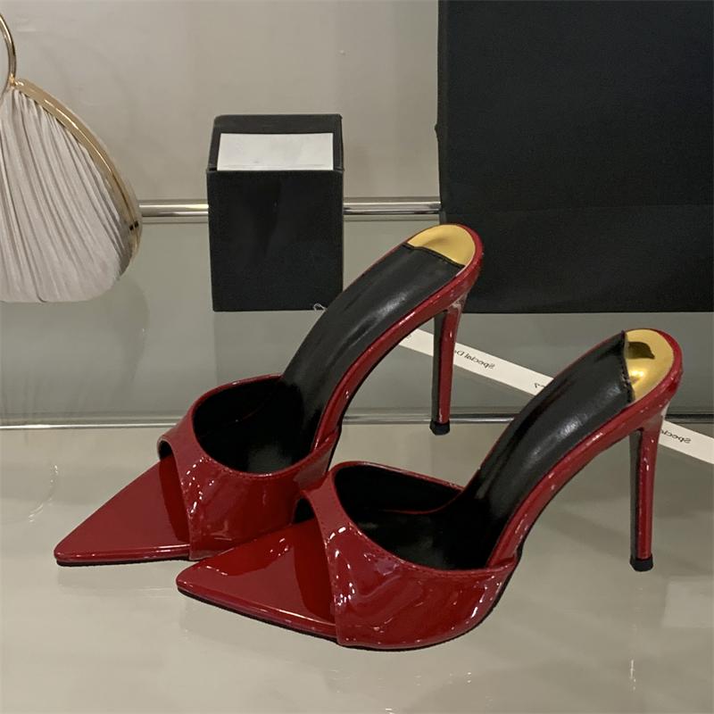 Eilyken Street Style Thin High Heels Woman Slippers Sexy Summer Pointed Toe Stripper Banquet Wedding Slides Ladies Shoes