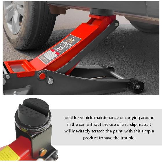 2 PCS Jack Pads, Trolley Floor Jack Disk Rubber Pad Extension for Pinch Weld Side, Universal Slotted Frame Rail Pinch Welds Protector for Floor