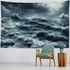 Sea oil painting tapestry, waves, sunrise, bohemian, hippie, wall hanging, home, bedroom, living room, aesthetic decoration