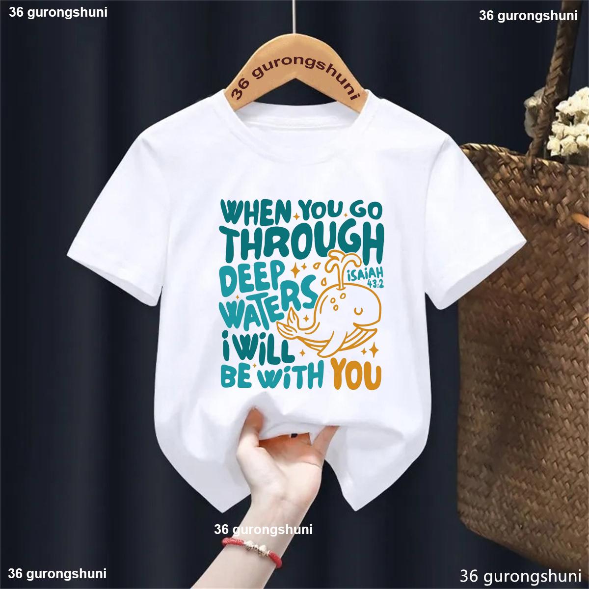 

Summer Cotton Kids Bible Verse Tshirt Christian Kids Shirt Kids Jesus Shirt Kids Church Shirt 90 белый