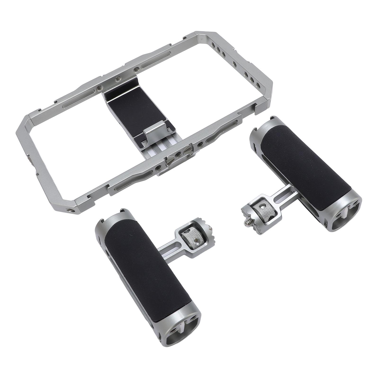 

Комплект для видеосъемки смартфона из алюминиевого сплава с силиконовыми ручками, устойчивыми к сотрясениям, переносная клетка для телефона с 14-дюймовым дисплеем