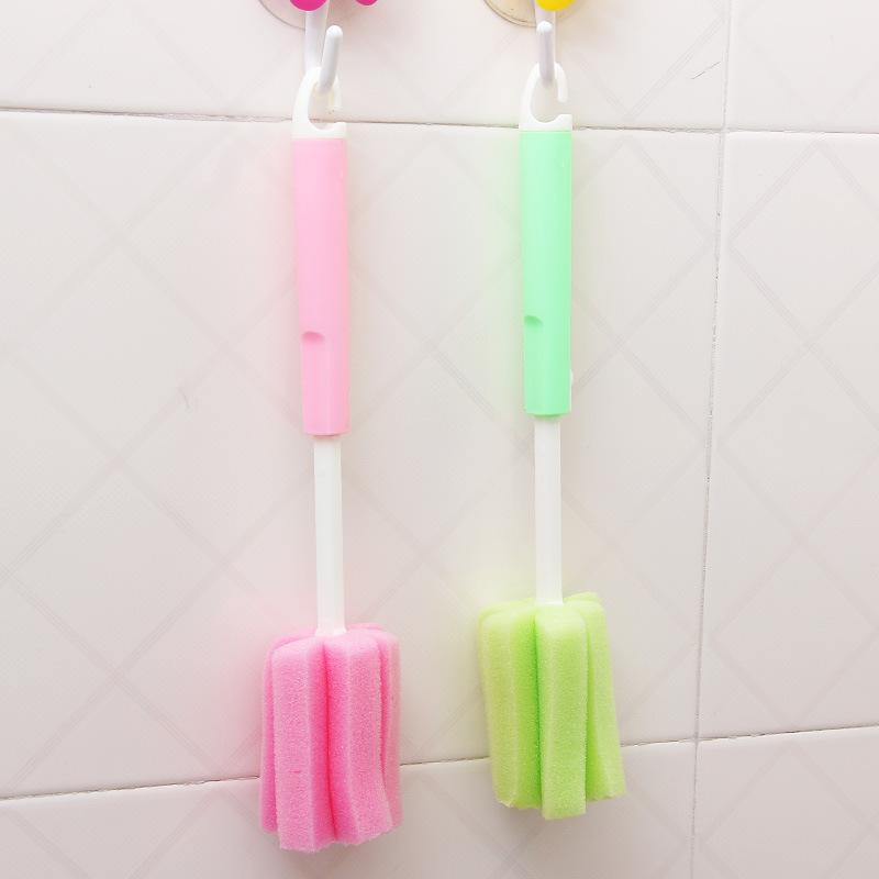 2pcs Extended Handle, Extendable Cup Brush, Bottle Brush, PP Handle, Commonly Used Sponge Cup Washing Brush