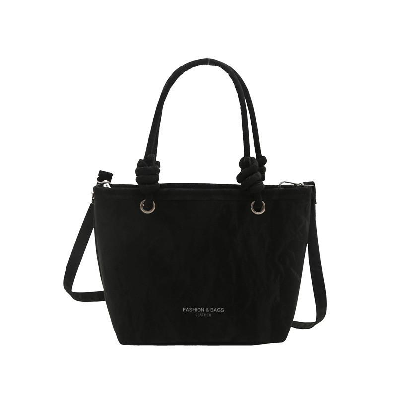 Trendy Korean Style Canvas Bucket Bag Summer 2024 Women's Small Fashion Handbag