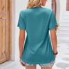 Nyári női póló, egyszínű, redőzött V-nyakú, bő póló felsők fodros ujjakkal