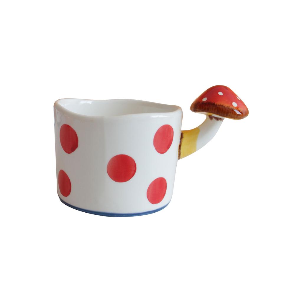 Japanese Mushroom Internet Celebrity Water Cup Wind Teapot Teacup Ceramic Instant Noodle Bowl Dessert Plate High Value Tea Set