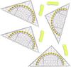 16Cm Transparent Drawing Ruler Plastic Transparent Multi Functional Triangle Board Primary School Professional Ruler with Handle Triangle Ruler