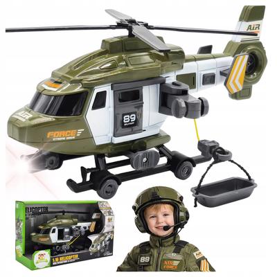 Interactive Military Toy Helicopter Winch Lights Sounds