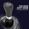 Universal Vehicle Gear Shift Knob PU Shifter Stick with 3 Hose Black 6-Speed (1266cm) (Black)