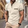 New Men's Casual Polo Shirt with Chest Pocket, Small Stand Collar, Button Placket and Versatile T-Shirt Top