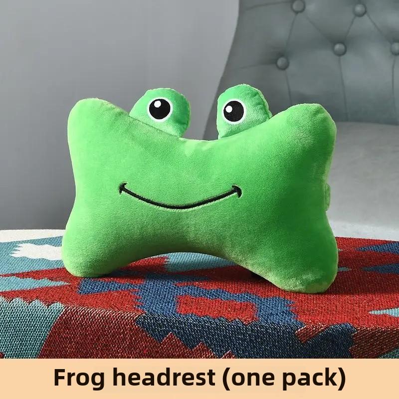 Updated Cartoon Headrest Pillow Charming Headrest Plush Cartoon Animal Car Lumbar Support Pillow Creative Car Neck Pillow Accessories
