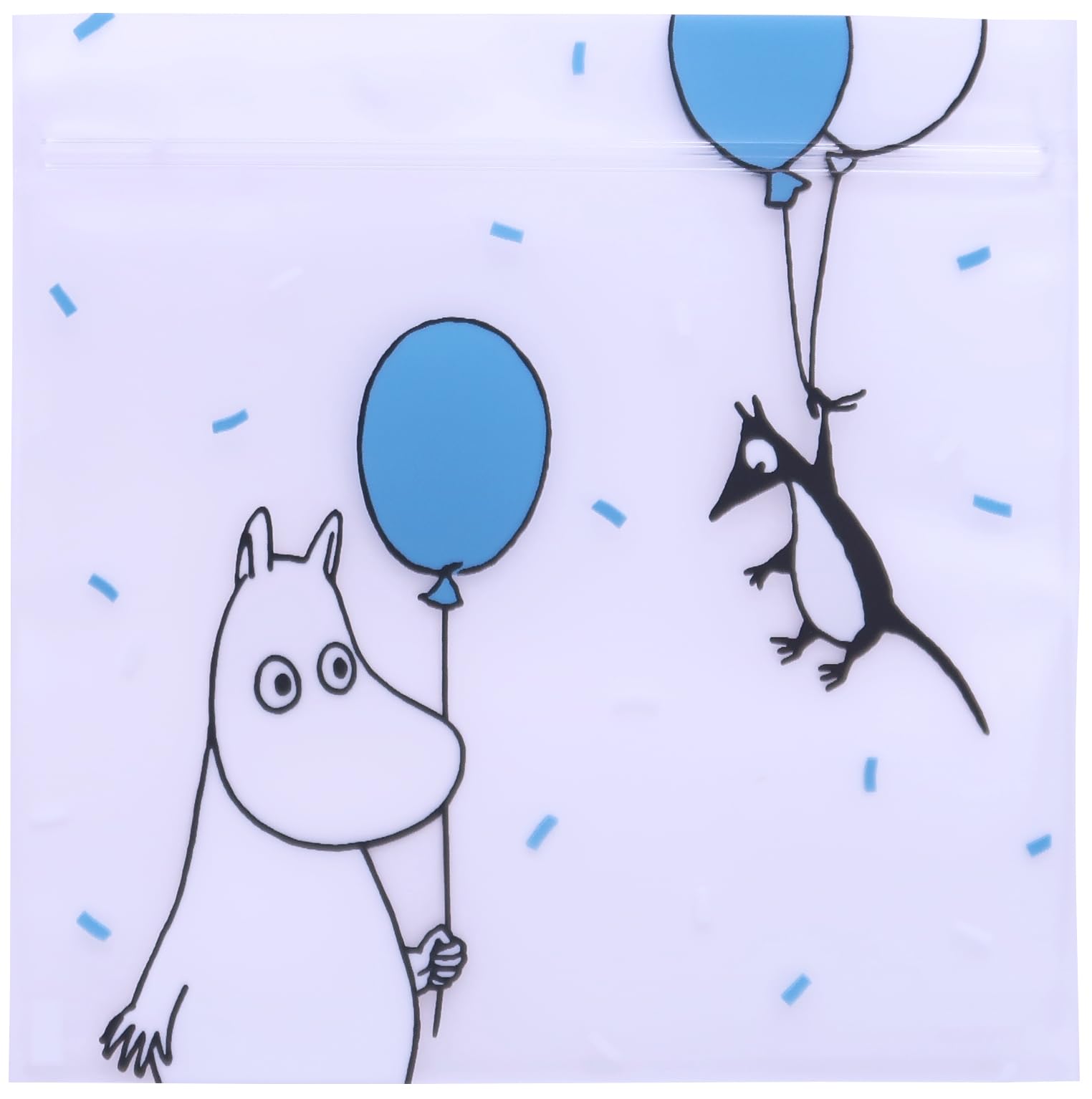 

Indigo Moomin Wrapping Zipper Bags SS Balloon Pack of 5 MP612 Blue, синій