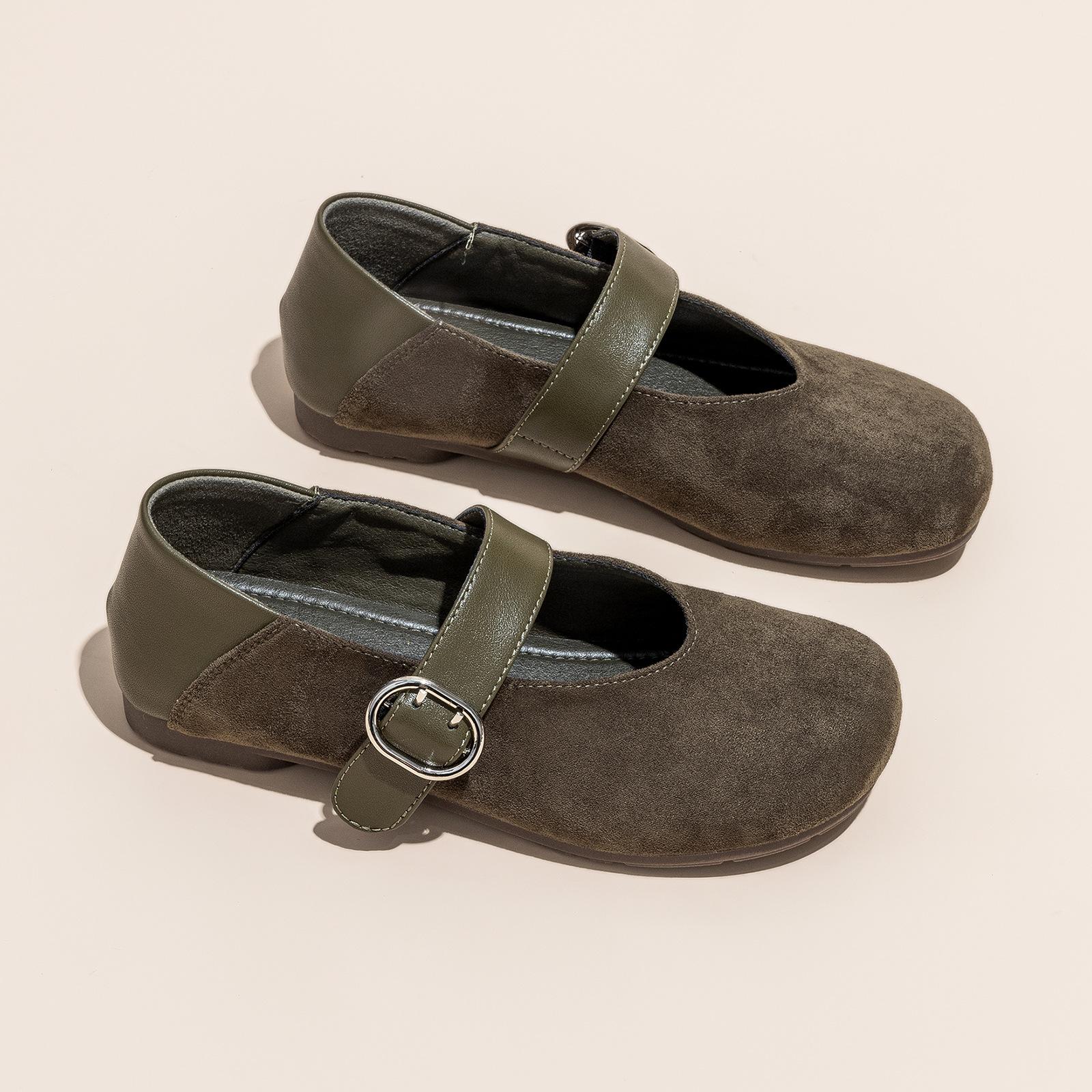 

Single shoes women s autumn new sheep jing velvet casual versatile height increase Mary Jane comfortable college style retro 40 темно-зеленого