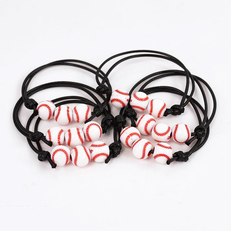 10/20Pcs Sports Theme Party Bracelets Football Baseball Basketball Beads Charm Kids Birthday Favors Gift for Guest Pinata Filler